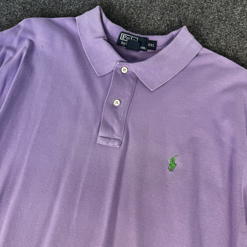 Polo By Ralph Lauren Shirt Men Size XXL Purple Short Sleeve Green Pony